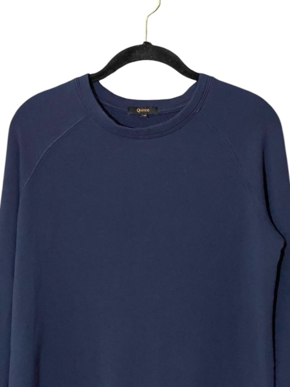 Quince Super Soft Fleece Crewneck Sweatshirt Navy Blue XS - Picture 3 of 6